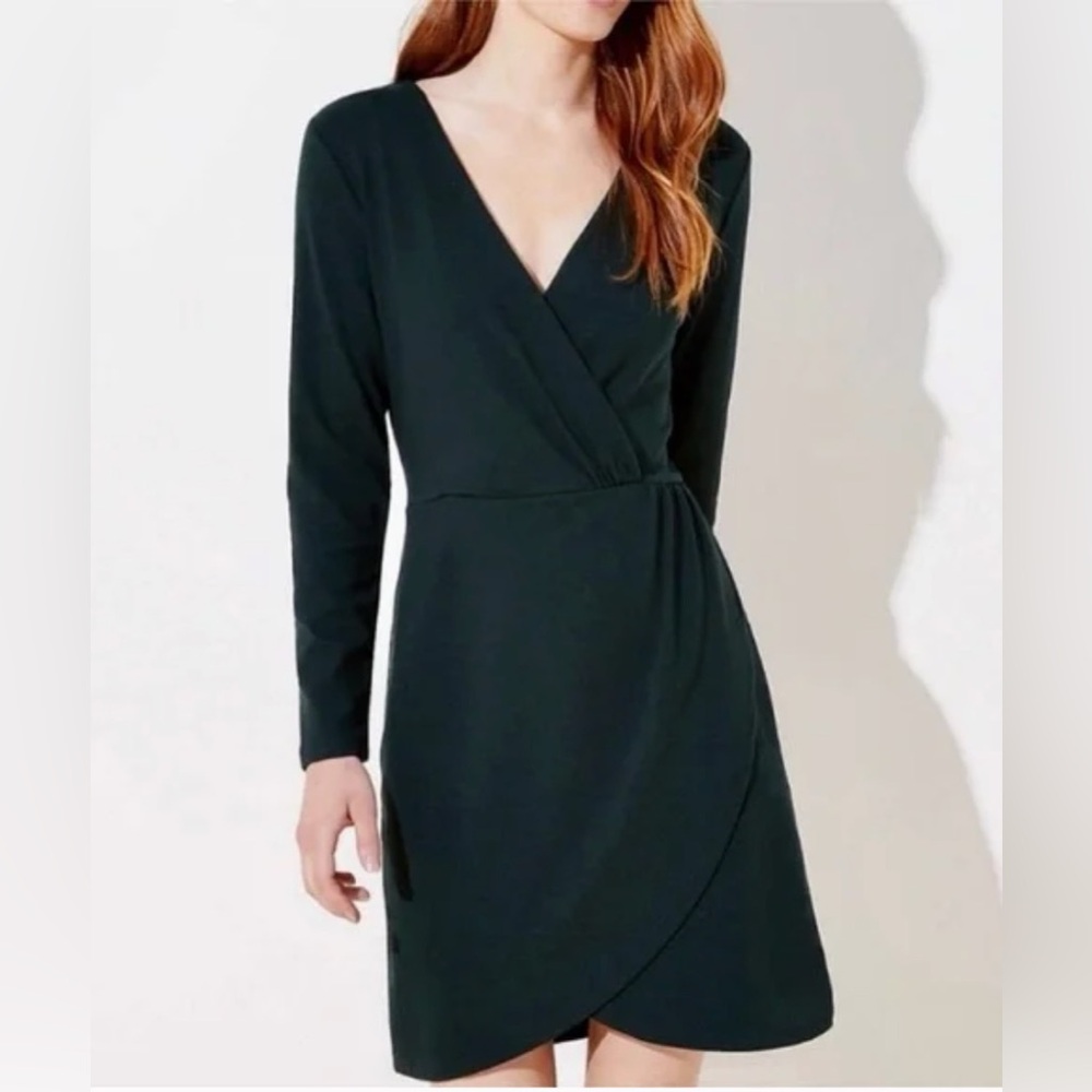 Ann Taylor Loft Faux Wrap Dress in forest green. Worn once.
